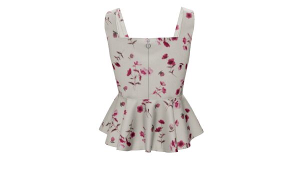 Printed Peplum Top - Image 4