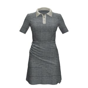 Check Polo Neck Dress