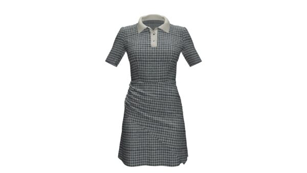 Check Polo Neck Dress