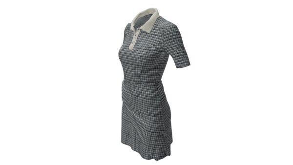Check Polo Neck Dress - Image 2