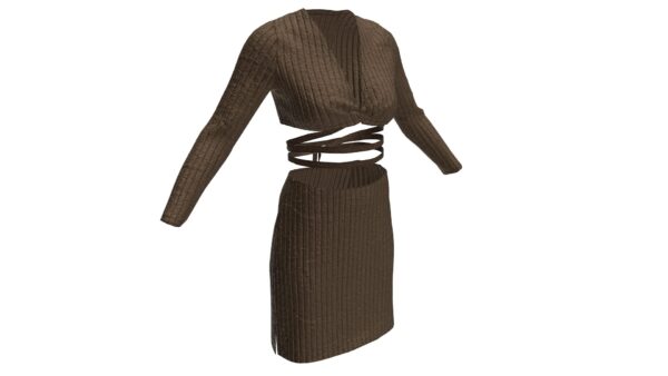 Wrap Tie Waist Dress - Image 2