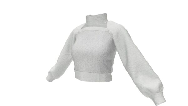 Off-shoulder Chest Sweater - Image 3