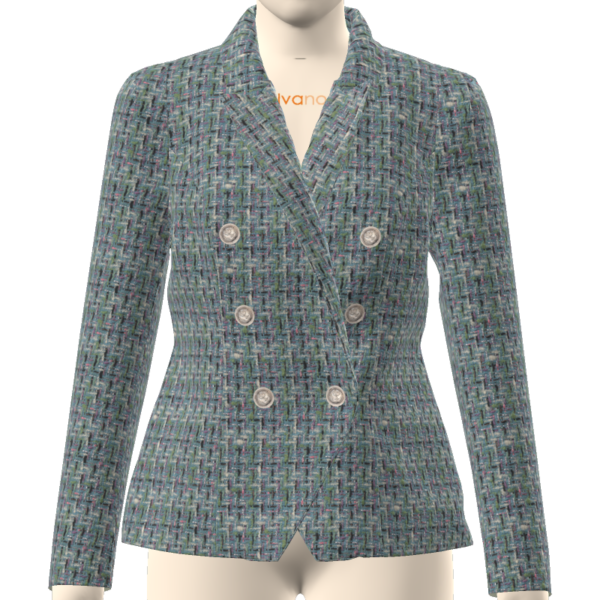 Double-Breasted Tweed Blazer - Image 6
