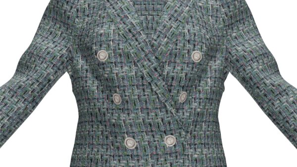 Double-Breasted Tweed Blazer - Image 2