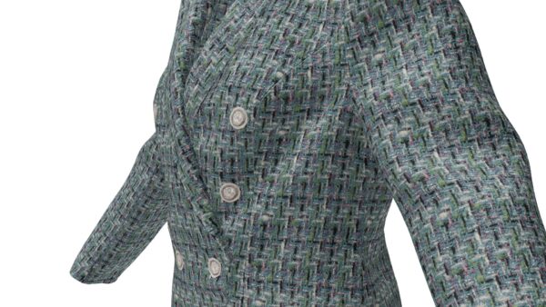 Double-Breasted Tweed Blazer - Image 3