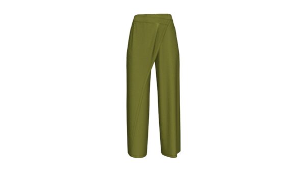 Long Wide Pareo Cross Over Woven Trousers